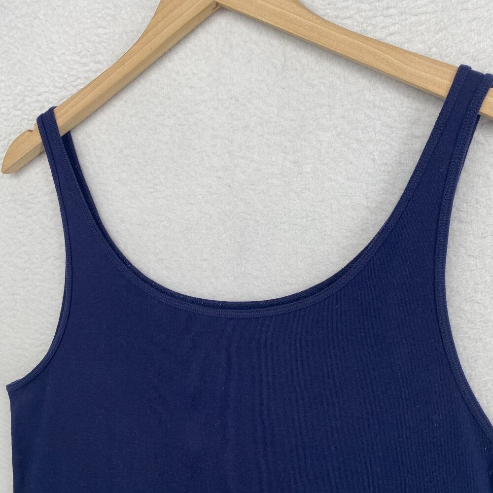 EILEEN FISHER Tank Top 1X Organic Cotton Ribbed Jersey Cami Scoopneck Shell Blue - Picture 3 of 10